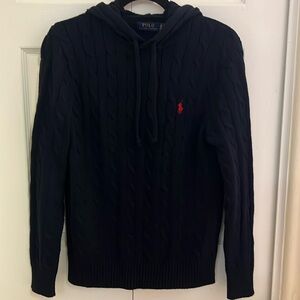 Ralph Lauren cable-knit cotton hooded sweater